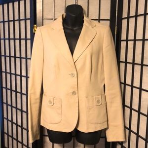 Banana Republic size 6 R Camel Khaki Suit Jacket Blazer with Tailored Waist